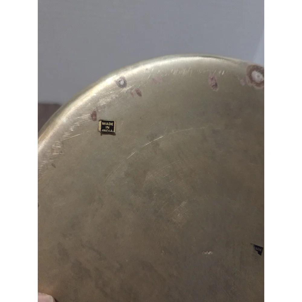 Brass Tray Vintage Etched Floral